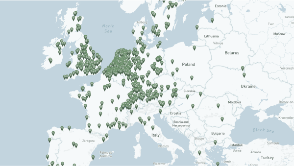 Station coverage in Europe